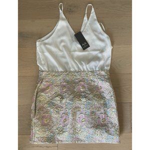 Metallic Floral Pattern Fit and Flare Skater Mini AX Paris Size 14